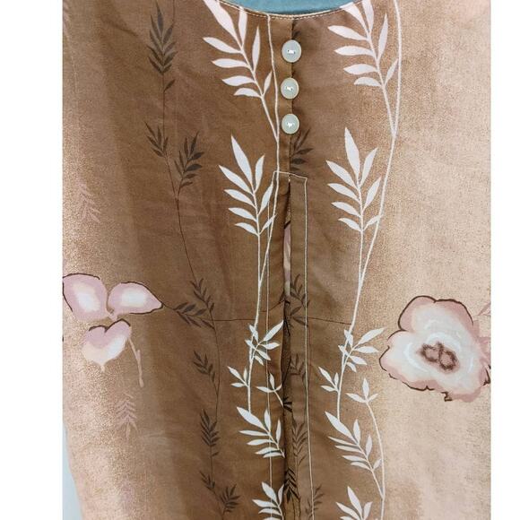 Kupu Kupu Top Sleeveless Split Front Whimsical Floral Medium Hawaiian - Picture 3 of 5